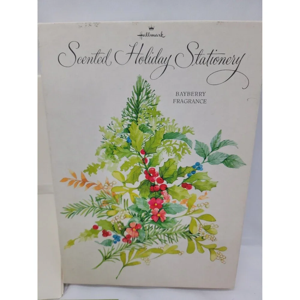 Vintage Hallmark Scented Holiday Stationary Bayberry Scent